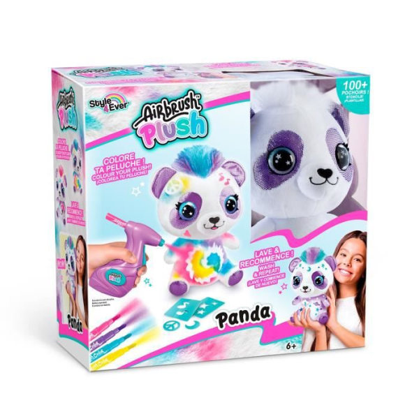 Airbrush Panda plysch för att anpassa - spraykonst plysch med fotor och stencils - OFG 257 - kanalleksaker