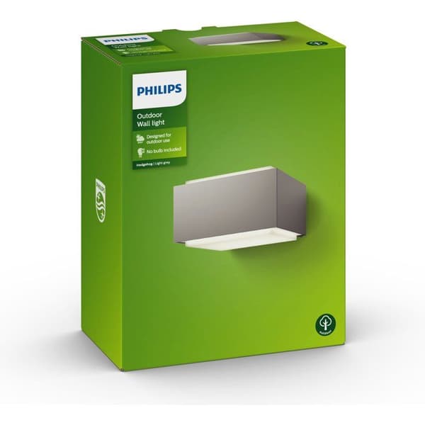 PHILIPS Igelkott Utomhusväggljus - Grå - 1x42W - 230V