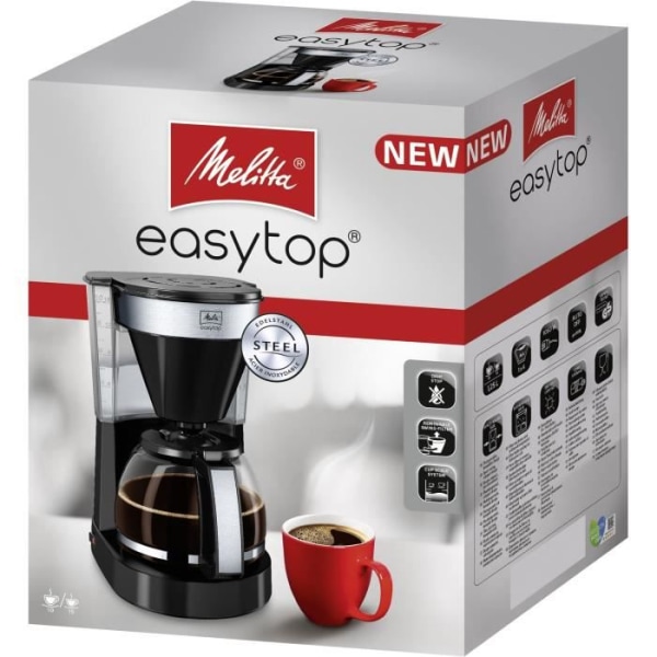 MELITTA Easy Top II 1023-04 - Filter kaffebryggare - 1050 W - Svart