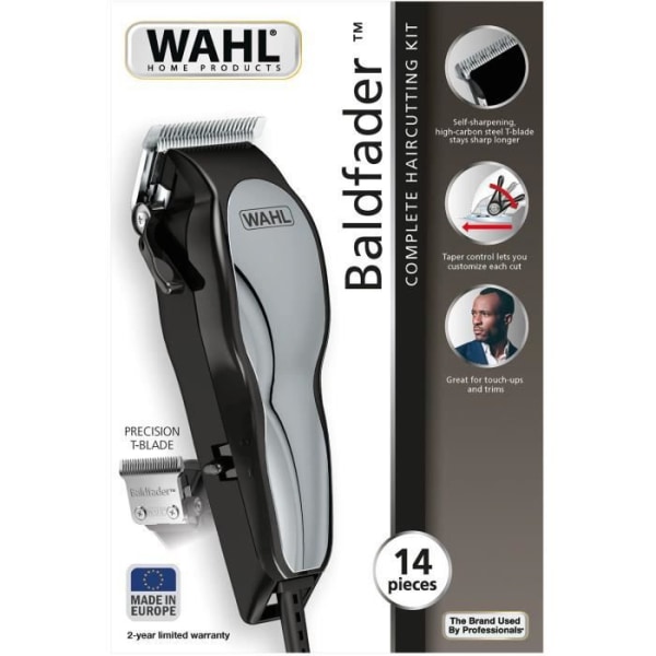 WAHL 20107.0460 Baldfader hårklippare - Sladdtrimmer - Avsmalnande funktion - Automatisk skärpning - 45 mm bladbredd