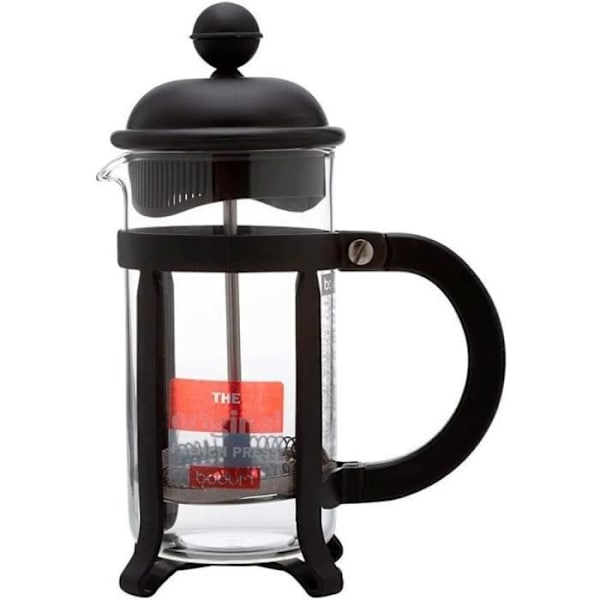 French press-kaffebryggare - BODUM - 1908-01 - Svart - Borosilikatglas - Rostfritt stål
