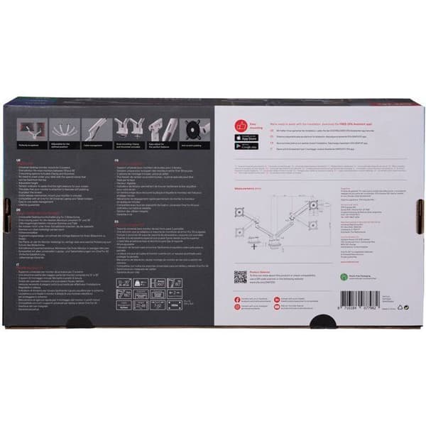 Skärmstöd - EN FÖR ALLA - Dynamisk - Vesa 100 - Dubbelarm - 13 till 35'' - Vit