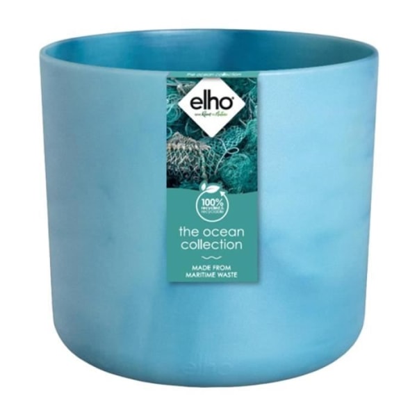 ELHO The Ocean Collection rund blomkruka - Blå - Ø 22 x H 20 cm - 100% återvunnen