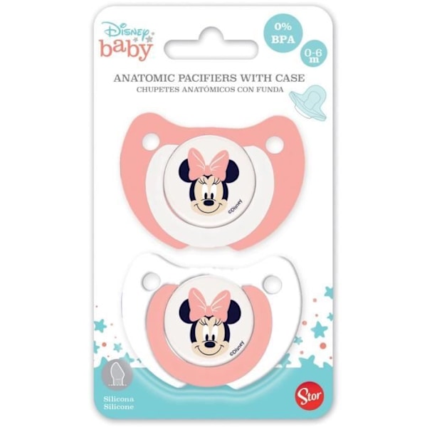 Set med 2 anatomiska Minnie Disney-nappar