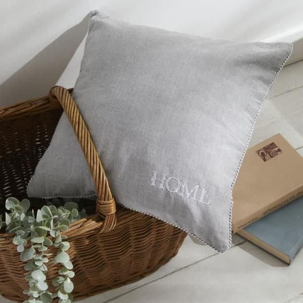 Kudde - IDAG - CHARME - Chambray x Petite broderie Capucine - 40 x 40 cm