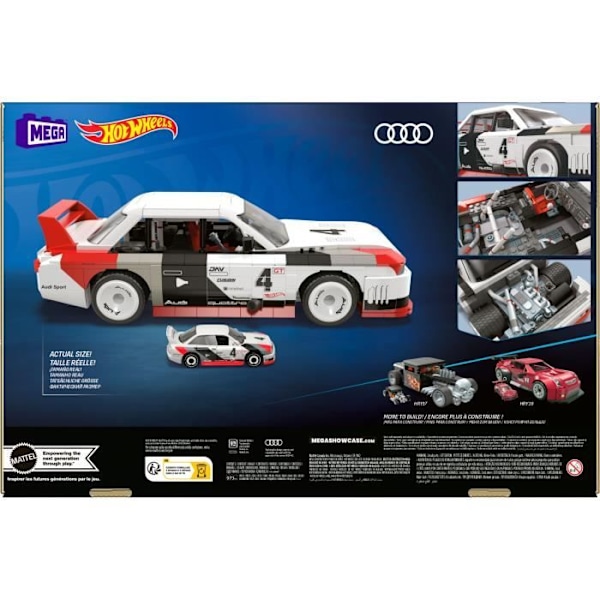 MEGA-Hot Wheels-Audi 90 Quattro IMSA GTO, 973 byggbara delar HRY20
