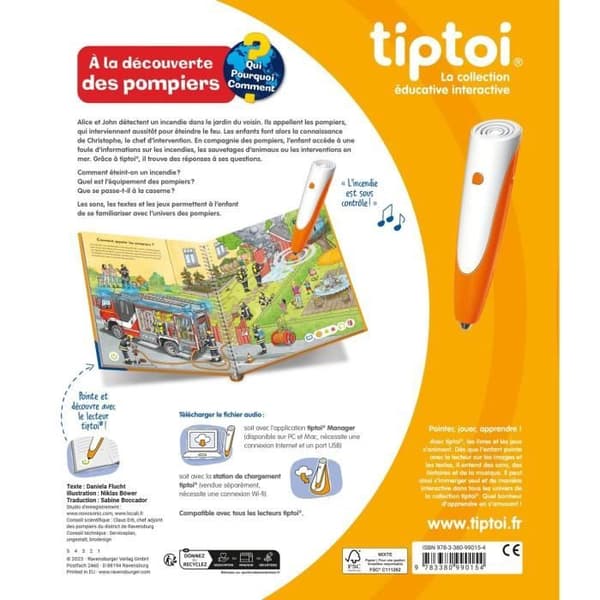 tiptoi, Interaktiv bok, upptäck brandmän, 4 år, 13099015, Ravensburger