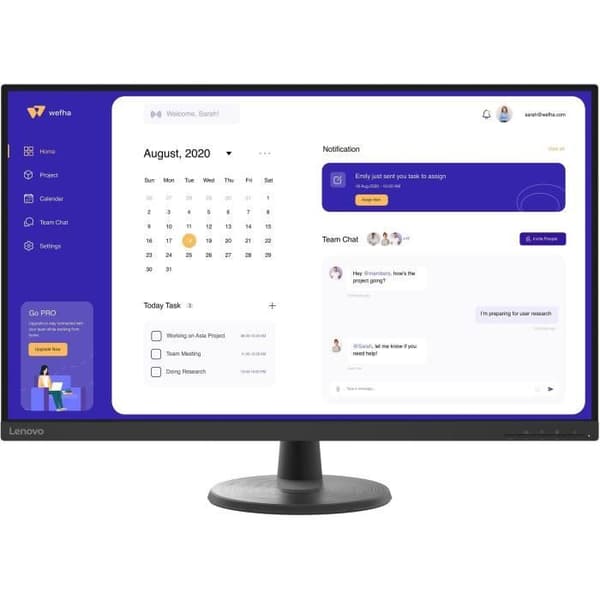 PC-skärm - LENOVO - D32u-40 - 31,5'' 4K UHD - VA-panel - 4 ms - 60Hz - HDMI / DP