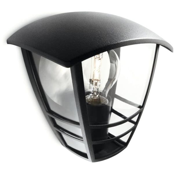 Utomhusvägglampa - PHILIPS - Creek - Svart - IP44 - E27