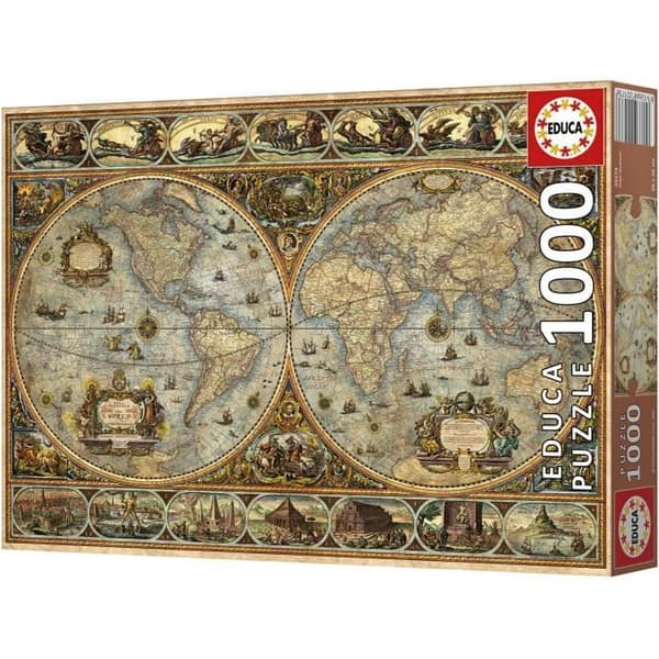 Pussel - EDUCA - Orbis Terrarum - 1000 bitar - Rese- och karttema - Blandat