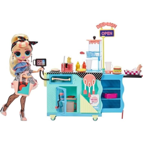 LOL Surprise OMG - Takeaway-middag med + 45 överraskningar - Färgbyte &amp; 1 Miss Sundae Mannequin Doll