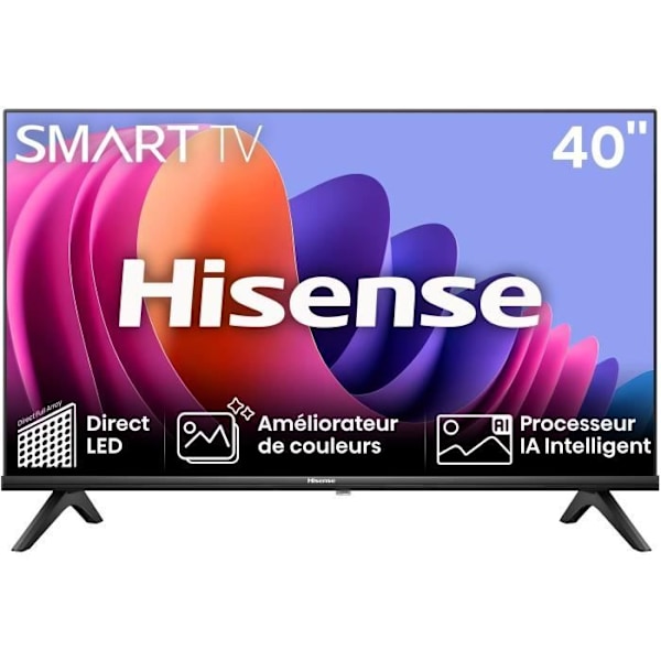 LED-TV - HISENSE - 40A4N - 40 (100 cm) - Ultratunna kanter - Full HD (1920x1080) - Smart TV - 2xHDMI Svart