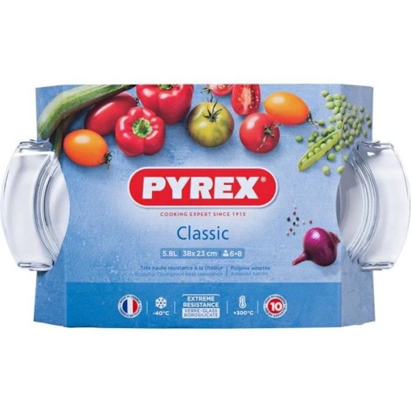 PYREX - 460A000 / 7143 - Oval grytform - 38 cm * 23 cm - Pyrex Classic - 4.4L + 1.4L