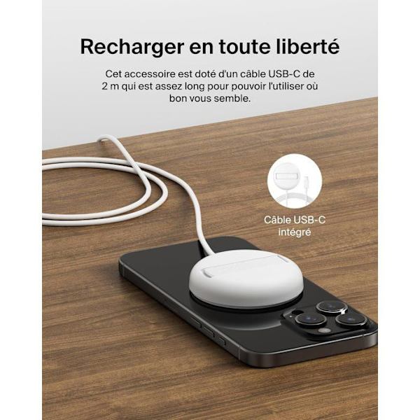 Laddplatta - BELKIN - USB-C - 15 W - Vit