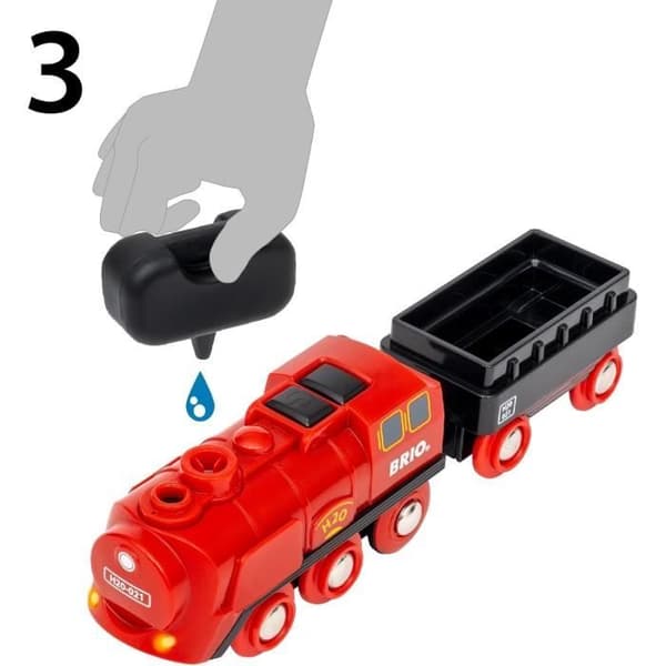 Ångbatteri Lokomotivkrets - BRIO World - 36017 - Träkrets - RAVENSBURGER - Röd