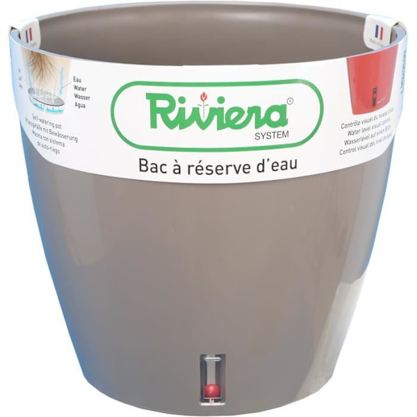 RIVIERA Vattenreservbricka - Rund - Ø 36 x H 33 cm - Taupe