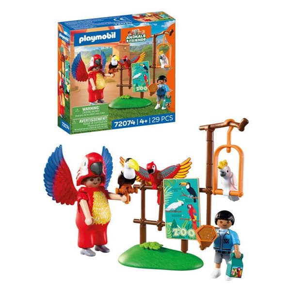 Playmobil 72074 Zoo: Färgglad papegojamaskot och barn