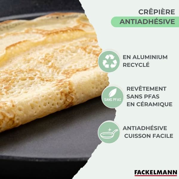 Candlemas crepe maker set - FACKELMANN - BRANDAO - Ø 26 cm - 3 redskap