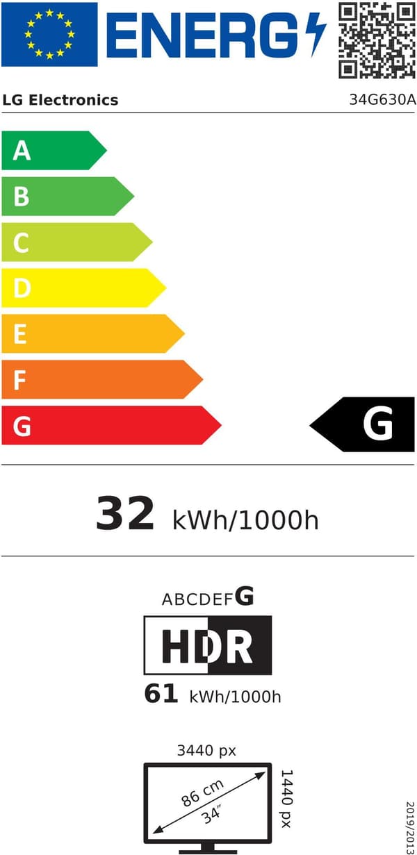 Böjd spelskärm - LG - 34" - 240Hz - VA-panel - 1ms - 34G630A-B