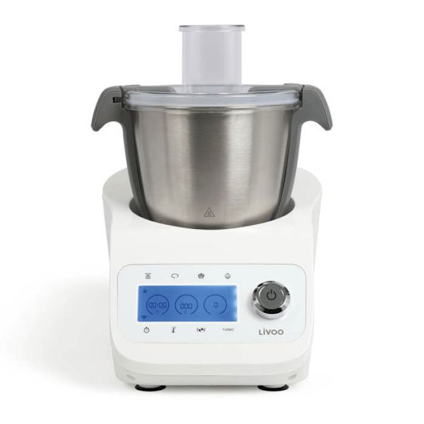 LIVOO DOP219W - Super Cooker multifunktionsrobot - 12 hastigheter - 125 till 5000 rpm - 3,5 l rostfritt stålskål - 1000W - Vit