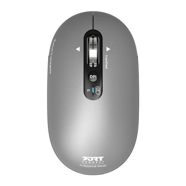 Trådlös mus - PORT Designs - 910009 PURE - Bluetooth - Uppladdningsbar - Grå