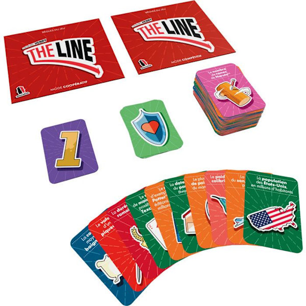 Brädspel - ASMODEE - Den röda linjen - Modernt gissningsspel - Bärbart format - 174 kort