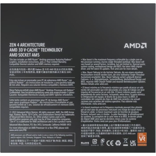 AMD AMD Ryzen 9.7900x3d Processor