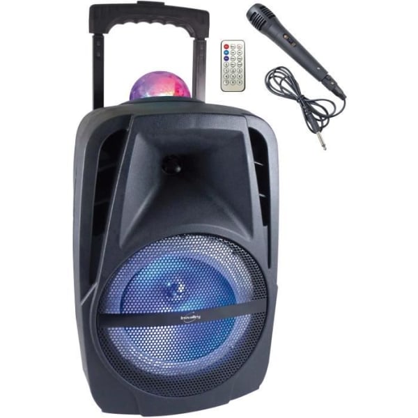 INOVALLEY KA116BOWL - 450W Bluetooth -ljushögtalare - Karaoke -funktion - Flerfärgad LED -kalejdoskopkula - USB -port