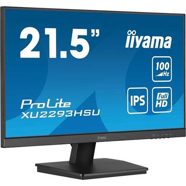 PC-skärm - IIYAMA - XU2293HSU-B7 - 21,5 FHD - IPS - 100Hz - 1ms - HDMI/DP - USB HUB - Högtalare - Svart