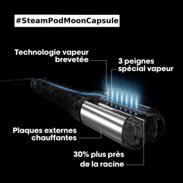 Steampod 4.0 Limited Edition Moon Capsule - Steam Straightener-Curler - Hög motståndskraftig keramisk platta - L'Oréal Professionnel P
