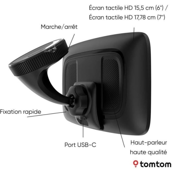 Auto GPS - TOM TOM - GO Superior - HD 6-skärm - Världskartor - Wifi-uppdatering