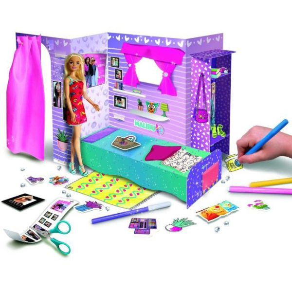 Loft för att montera och dekorera miljöansvar - Barbie - i styv kartong med Barbie docka - LISCIANI