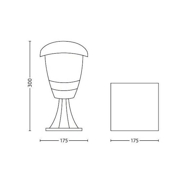 CREEK-Utomhus pullert Metal H30cm Svart Philips