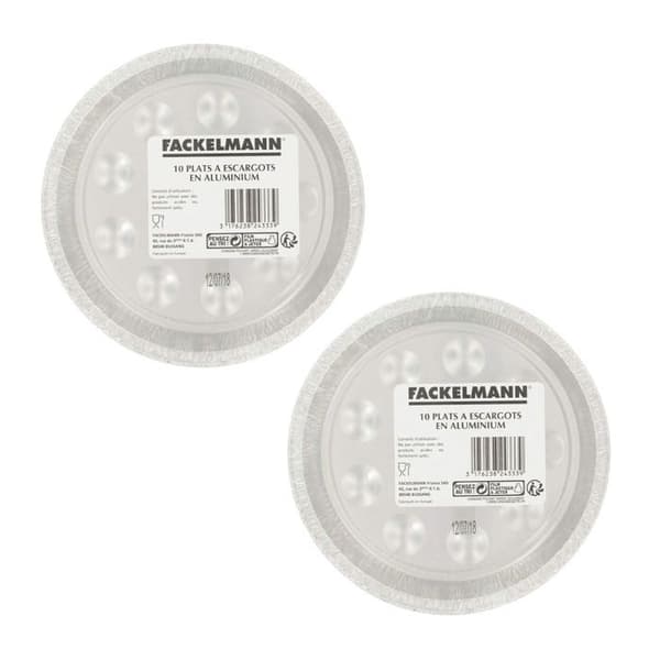 2-pack med 10 snäckskålar - FACKELMANN - Aluminium - 17,5 cm
