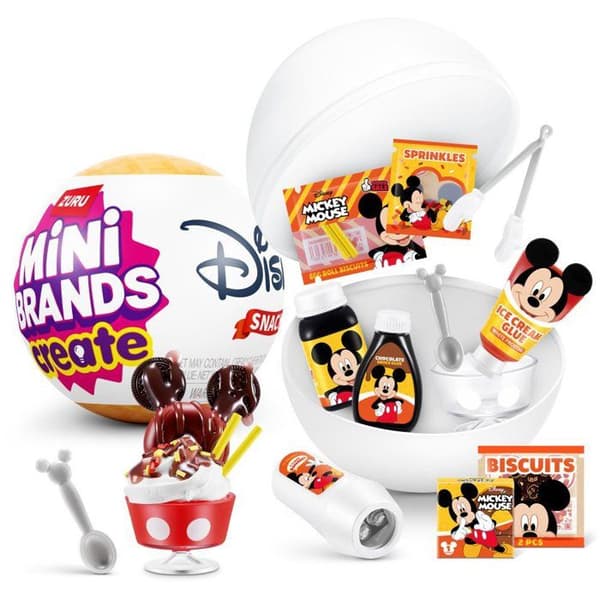 Överraskningskapsel - Figur - ZURU - Mini Brands Create Disney Snacks - Slumpmässig modell - Ålder 8+
