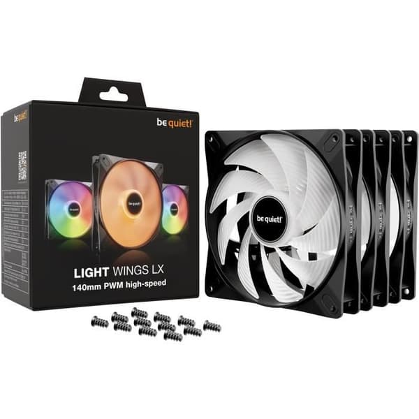 VAR TYST! - Light Wings LX - Chassifläkt - BL130 - 140 mm - PWM hög - Hastighet Trippel - Pack