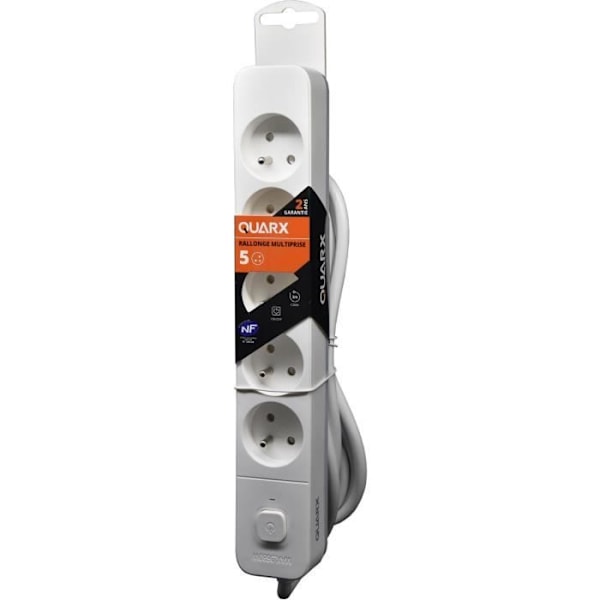 Eldosa - QUARX - 5 uttag - Med 3m kabel, barnskydd