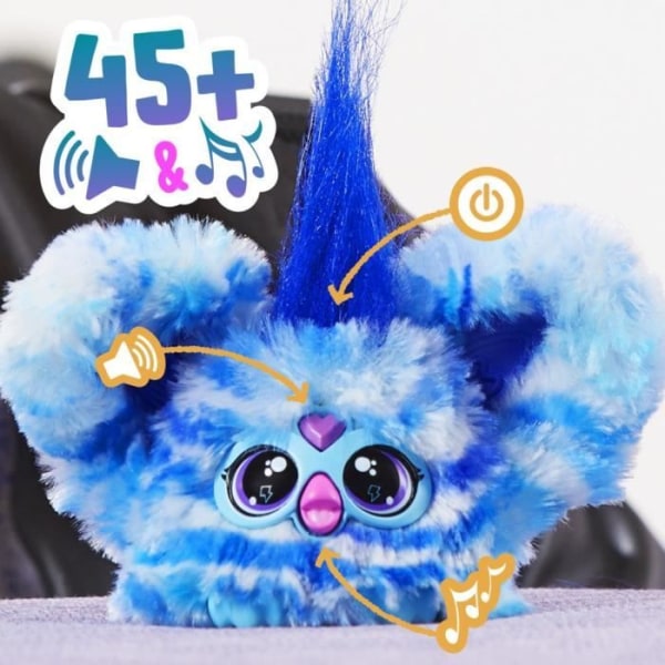 Furby Furblets Ooh-Koo Rock, elektronisk miniplyschleksak för flickor och pojkar, över 45 ljud, 6 år och uppåt, Hasbro