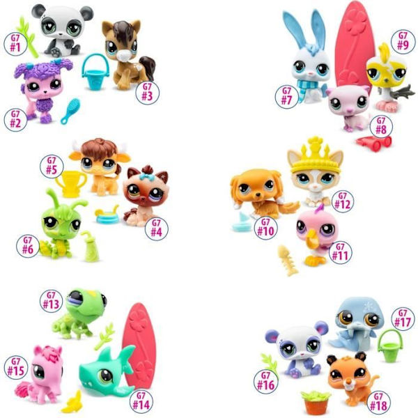 BANDAI - Littlest Pet Shop - 3 överraskningsdjur - Små djur att samla - BF00568