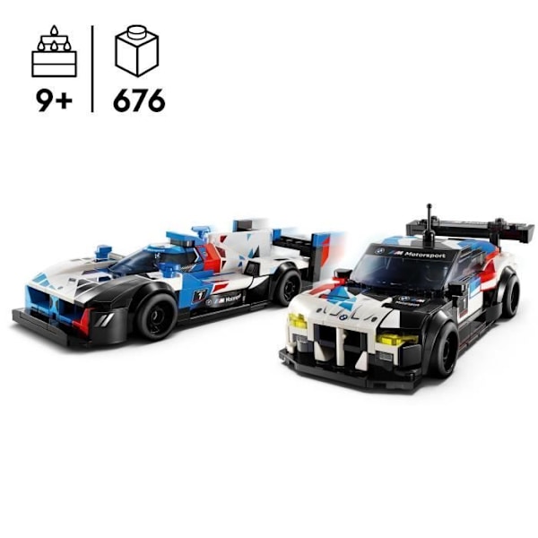 LEGO Speed Champions 76922 BMW M4 GT3 och BMW M Hybrid V8 racingbilar, presentidé