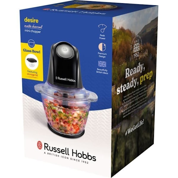 Minihackare - RUSSEL HOBBS - Matt kol - 200 W - 1 L - Svart