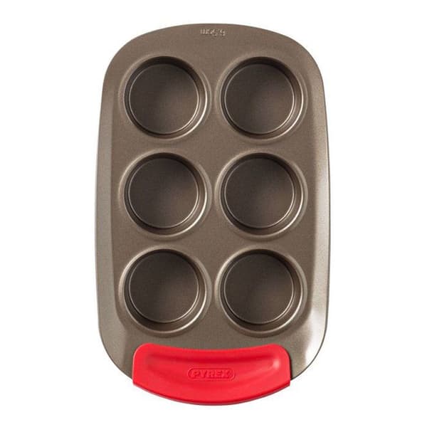 Muffinsplåt - PYREX - 1452001 - Rund - Kolstål - Non-stick - 6 håligheter