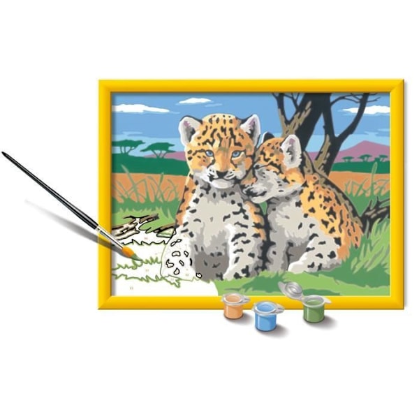 CreArt Kids 18x24 cm små leoparder, Paint by Numbers Kit, Ages 9+, 25832, Ravensburger