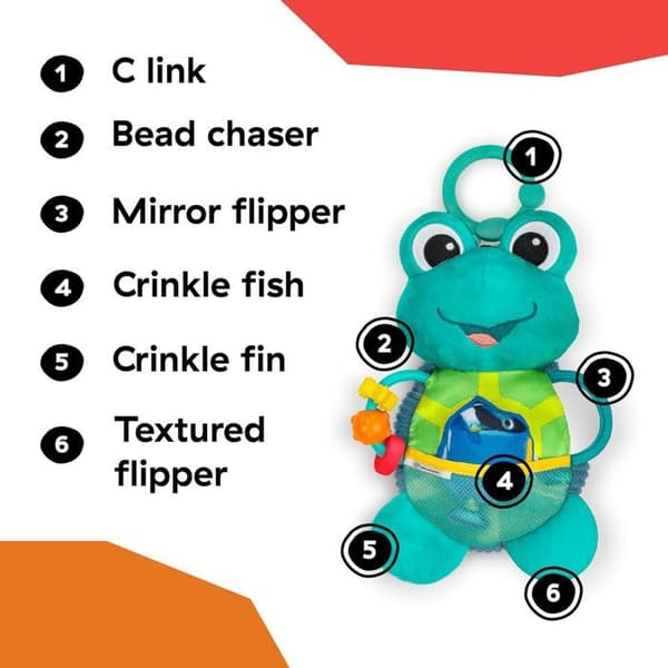 BABY EINSTEIN Ocean Explorers Neptunes Sensory Sidekick plyschleksak, från födseln