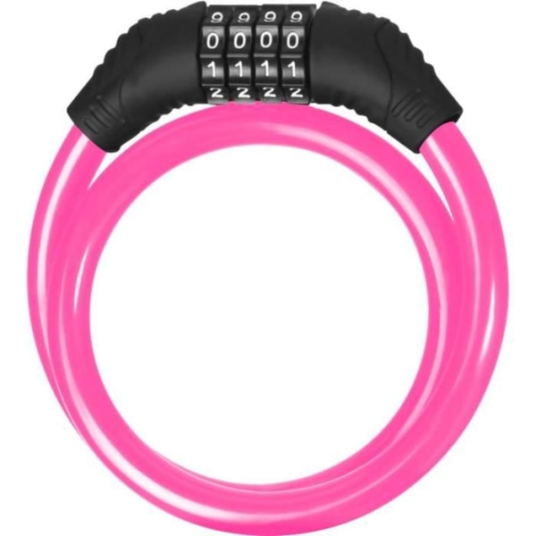 Anti -Theft Scooter and Bicycle - Beepper - 60 cm Cable - 4 -Siffrig Code - Pink
