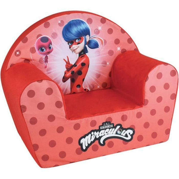 FUN HOUSE Miraculous Lady Bug klubbstol - B.52 x D.33 x H.42 cm - För barn garanterat franskt ursprung