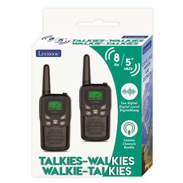 LEXIBOOK Walkie-Talkie svart 8 km räckvidd
