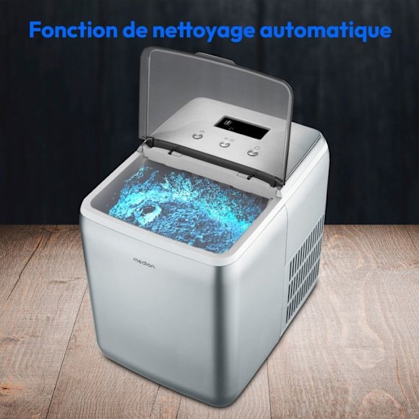 MEDION Isbitsmaskin (liten & stor isbitsstorlek, 2,6 liters vattentank, kort produktionstid ca 10