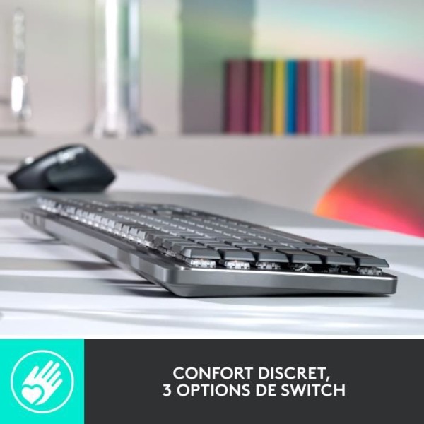 Logitech - Trådlöst tangentbord - MX - Mekaniskt - Prestanda Bakgrundsbelyst - Grafit