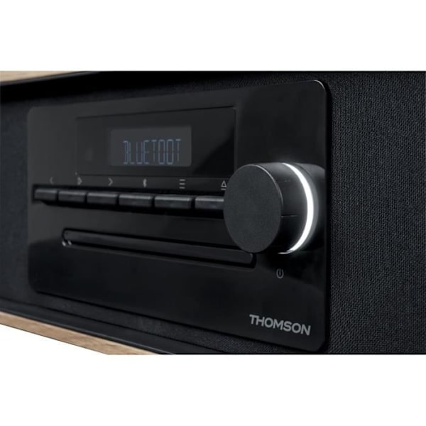 Bluetooth mikrosystem - THOMSON - Svart - FM/CD/MP3/USB/Induktionsradio, 60W, Equalizer, Fjärrkontroll, Strömförsörjning. 230V
